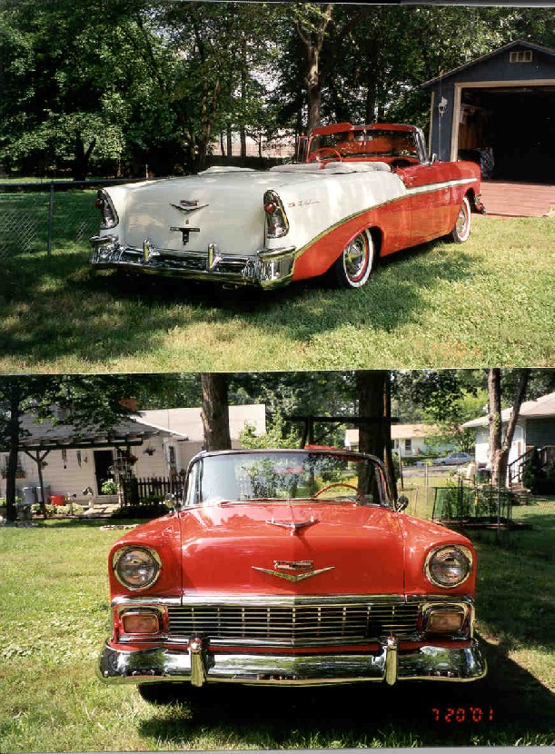 '56 Chevrolet Bel Air conv 283 ci auto 350 turbo AC dual feed Holley 